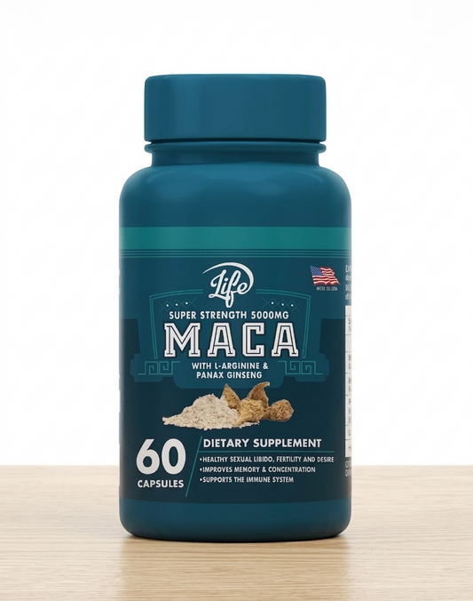 MACA SUPER STRENGTH 500MG LIFE – POTENCIADOR DE ENERGIA, LIBIDO Y ENFOQUE