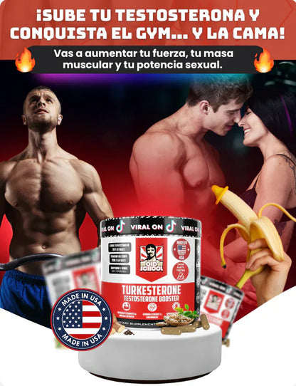 TURKESTERONE + TONGKAT ALI "OLD SCHOOL" (120 Cápsulas) - POTENCIADOR DE TESTOSTERONA PREMIUM